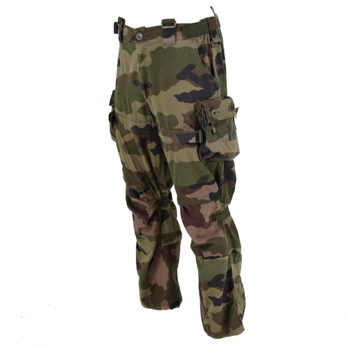 French army combat pants in CCE camouflage with durable ripstop fabric and multiple pockets for tactical use