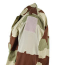Side view of Genuine French Army F2 jacket in desert camouflage with hook and loop patch on sleeve