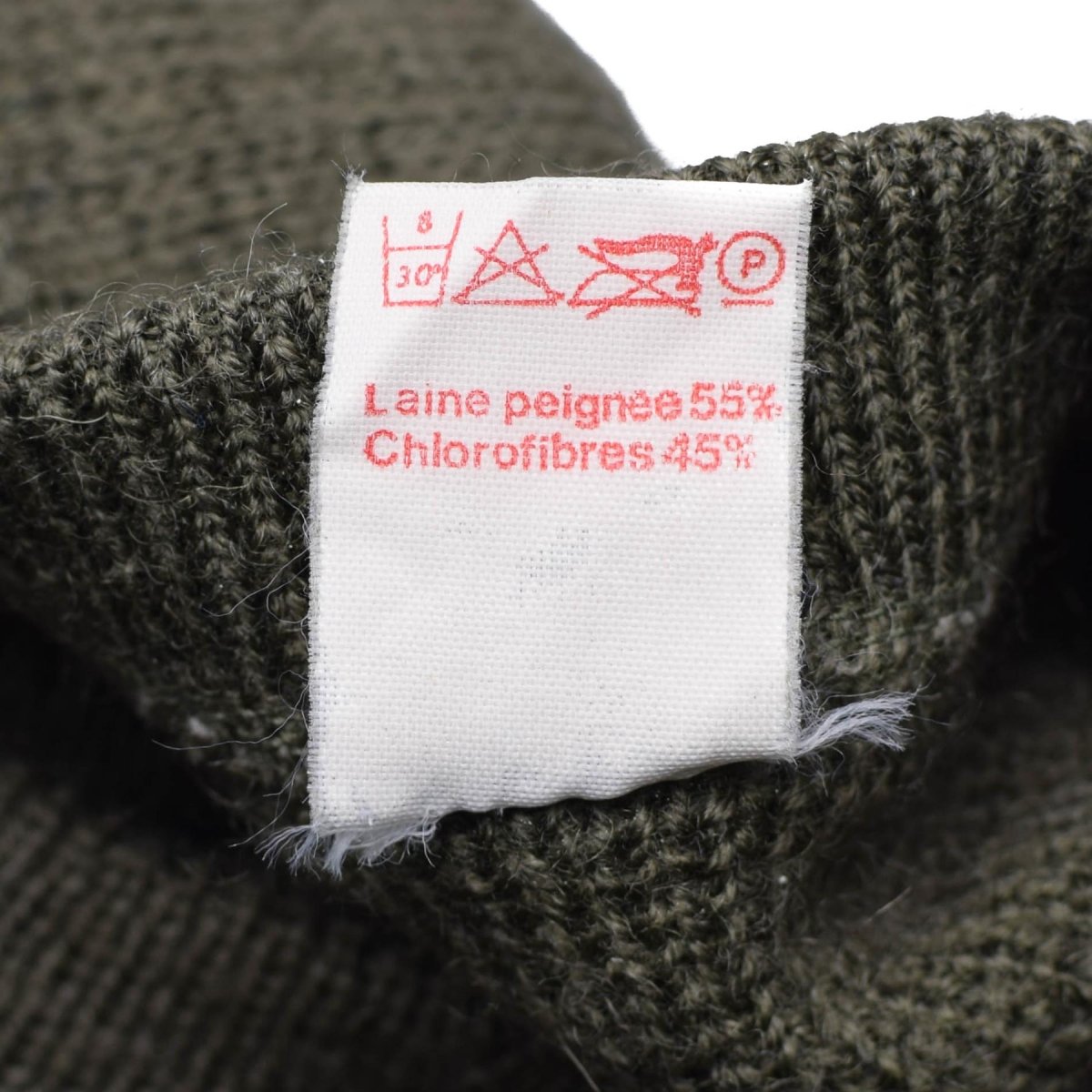 Äkta franska arméns pullover olivkommando jumper militär tröja rund hals