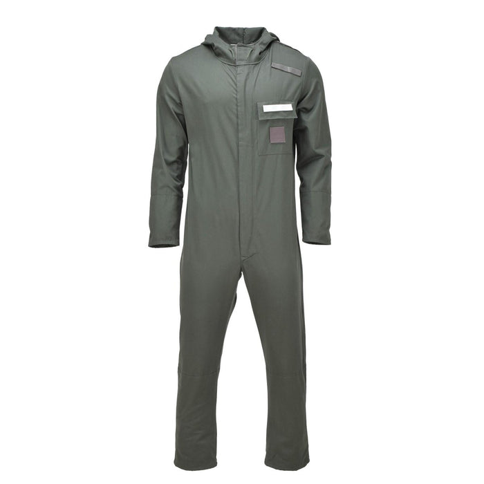 Äkta fransk militär flygvapnets huvoverall jumpsuit för kallt väder, ny med långa ärmar och dragkedja fram