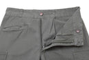 Genuine French Military Air Forces gray cargo pants with reinforced knees and flat front design, made of durable cotton blend fabric.