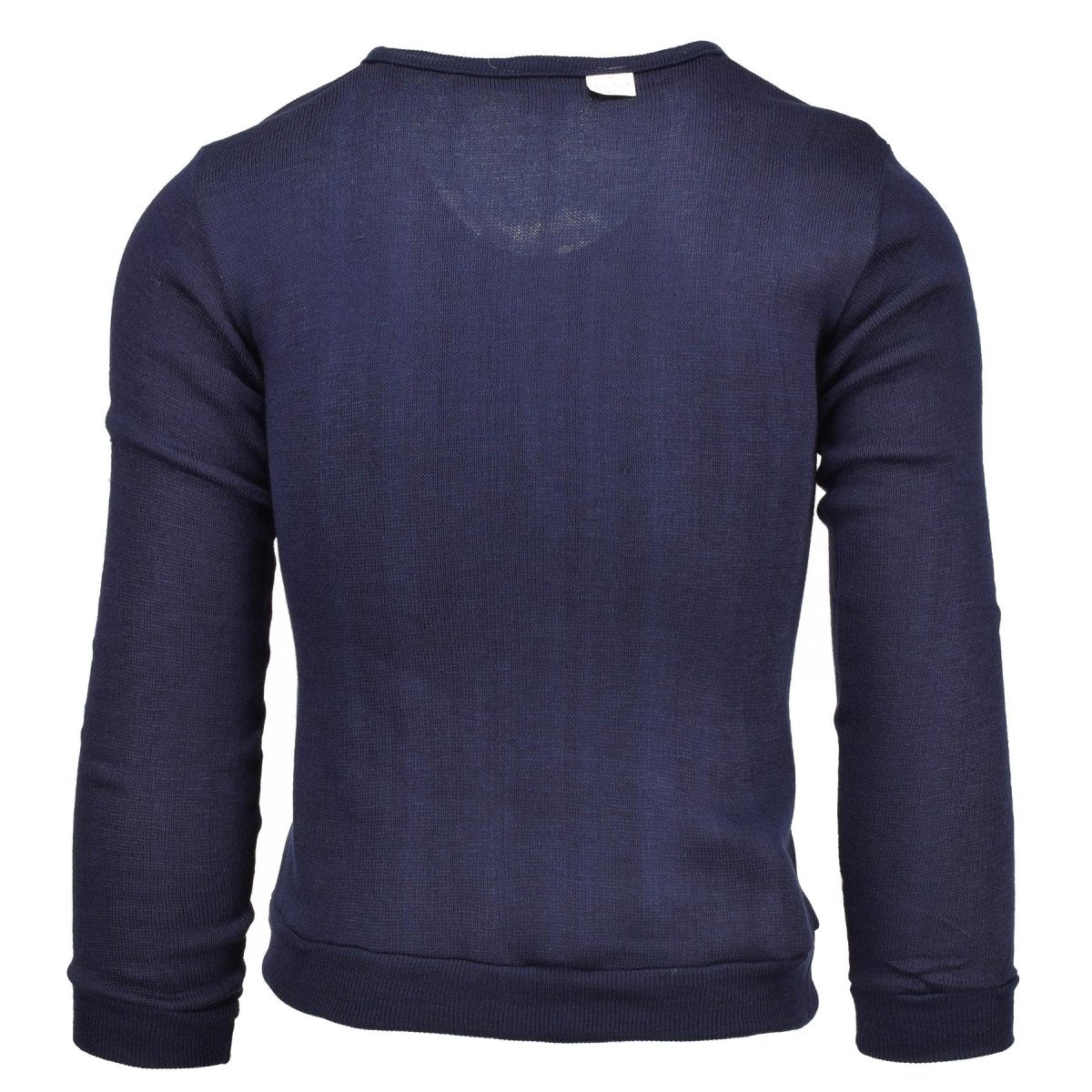 Äkta franska militärskola blå Jersey Army Sweatshirt V-ringning