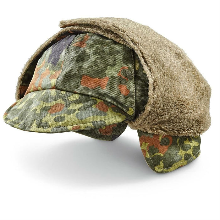 Äkta tysk armé militär vinterhatt mössa flecktarn hatt varmt kallt väder - GoMilitar