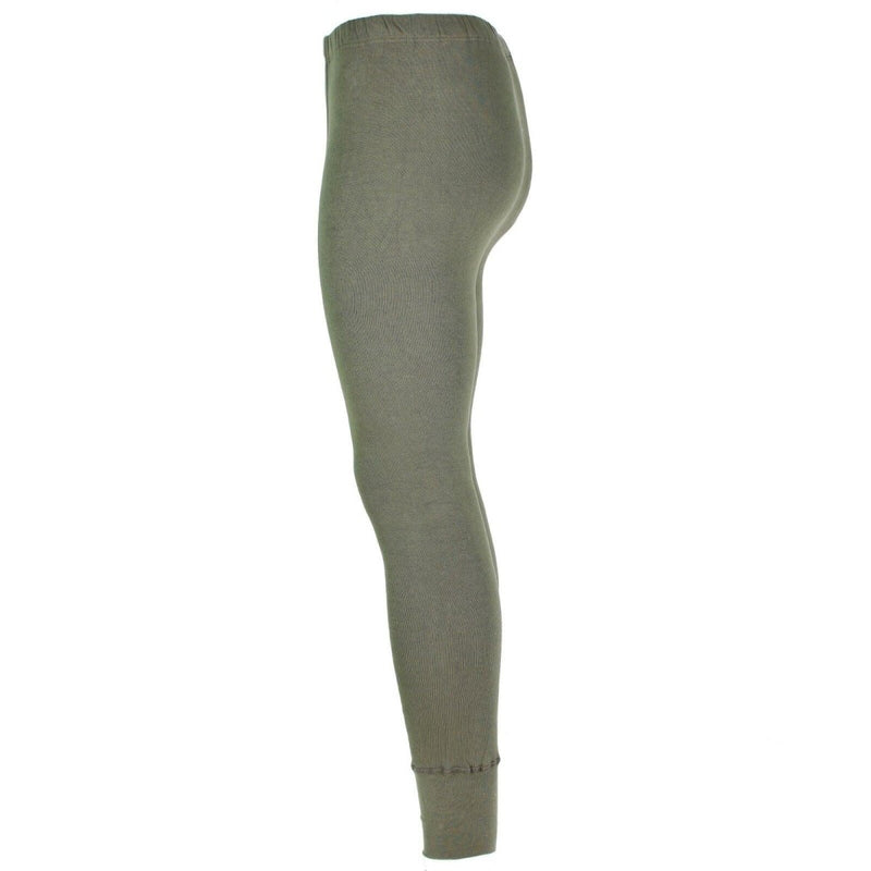 Genuine German army OD olive long johns thermal underpants designed for cold weather insulation and comfort.