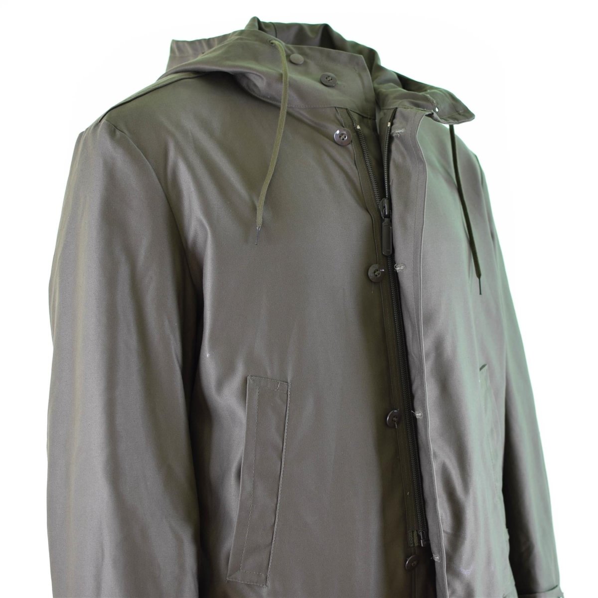 Äkta tyska armé parka oliv militär överskott jacka lång kappa od vintage ny