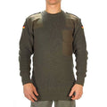 Äkta tyska arméns pullover commando jumper grön oliv tröja ull ny