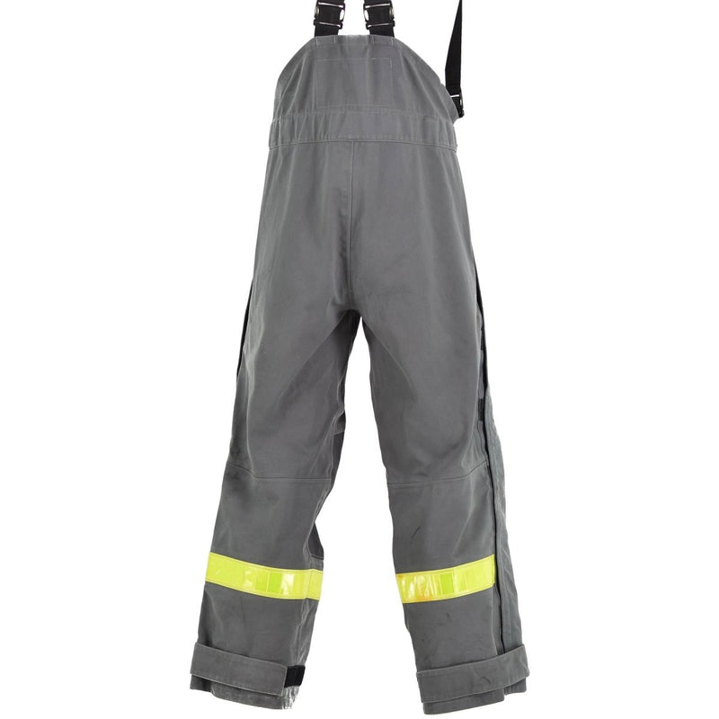 Genuine German grey protection pants heat resistant aramid bib and braces - GoMilitar