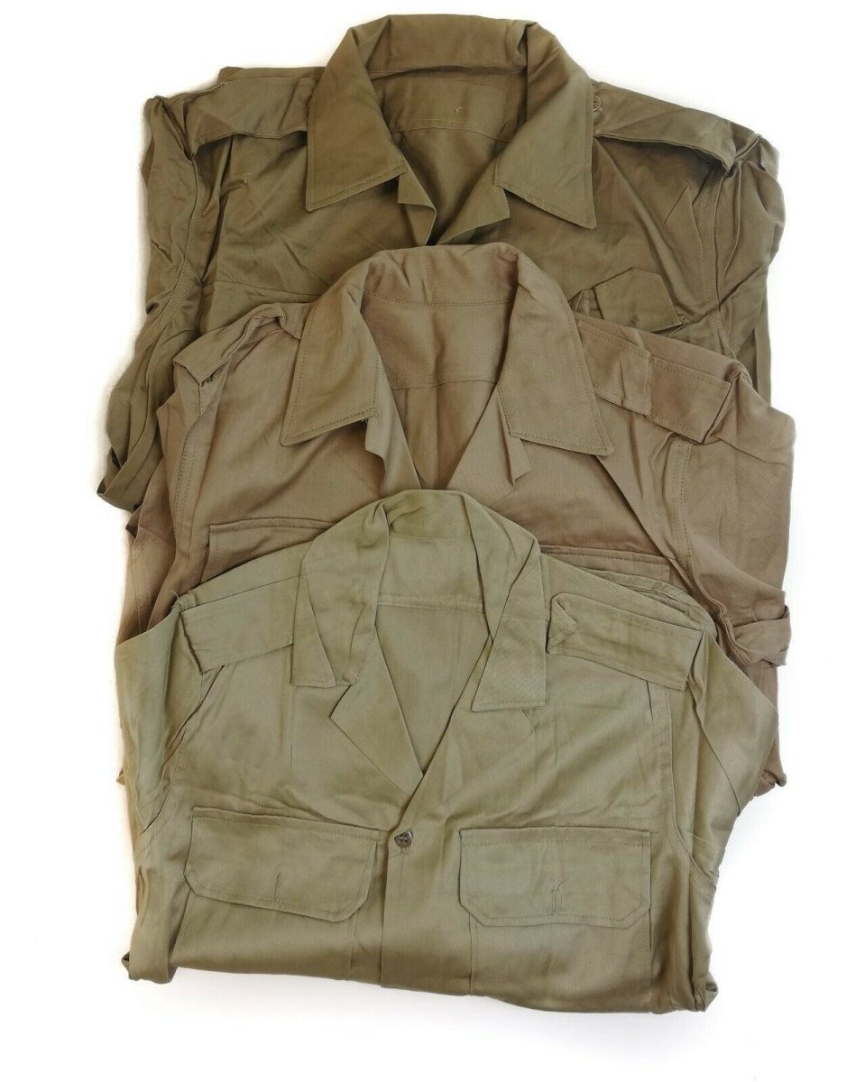 Äkta grekisk arméskjorta trötthet död lager chino khaki militärjacka ny