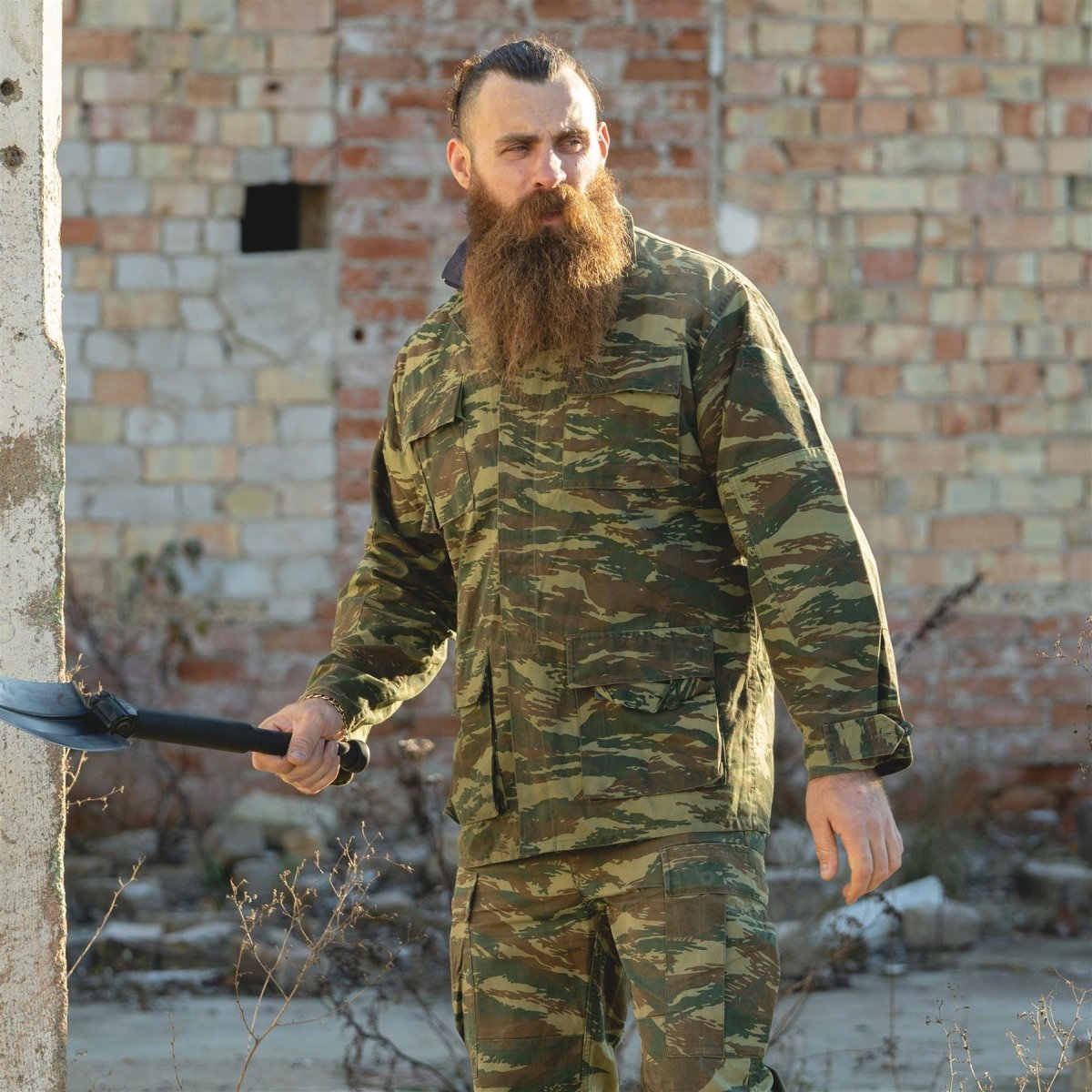 Äkta grekisk militärjacka Hållbar fält Taktisk strid Dark Lizard Camo