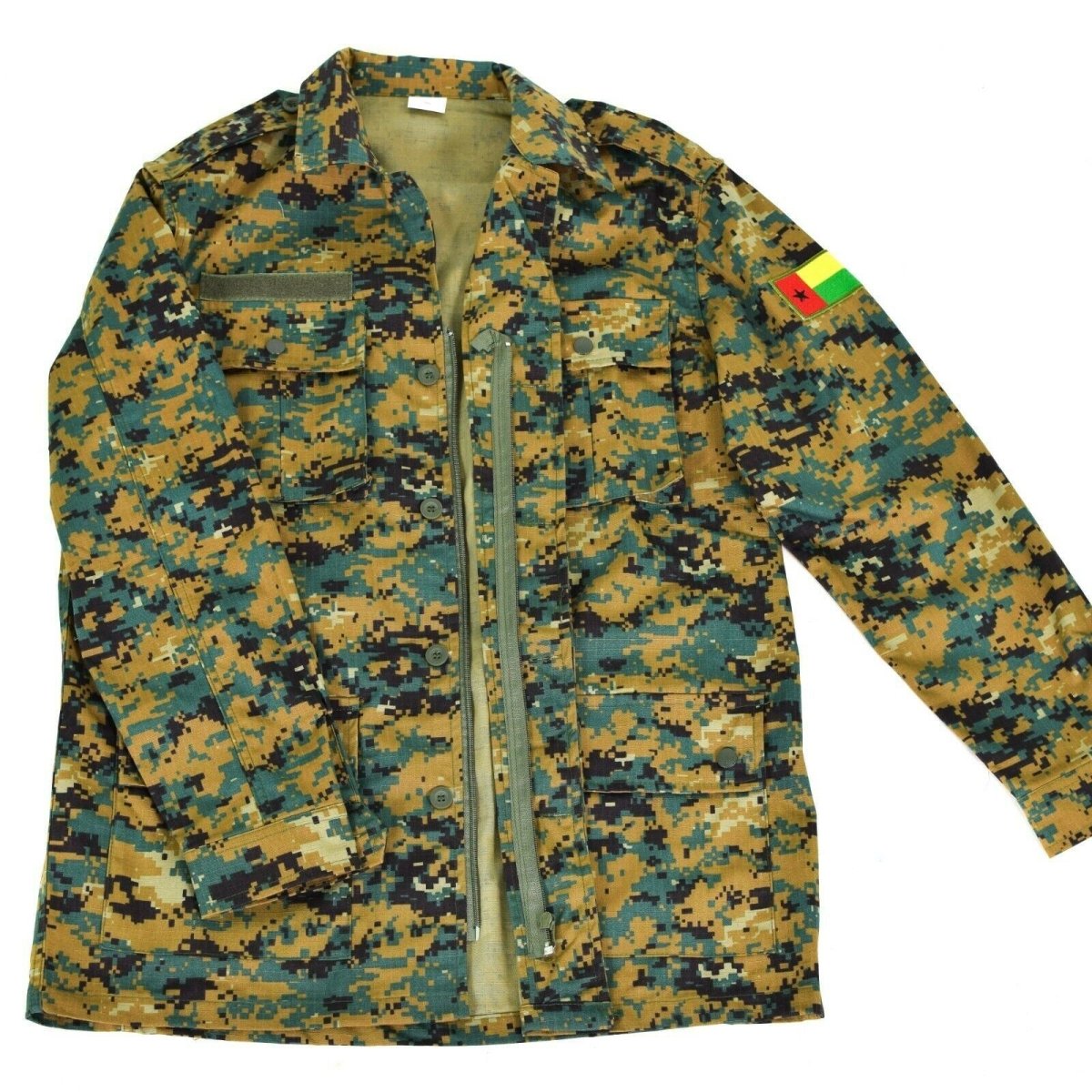 Äkta Guinee Bissau Army Jacket Ripstop Digital Savana Camo Military Issue New