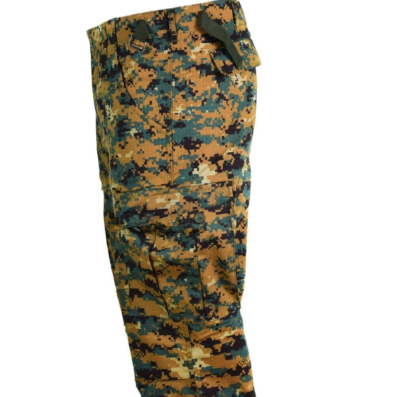 Genuine Guinee Bissau army RipStop digital savana camo pants with reinforced knees and adjustable waist and cuffs