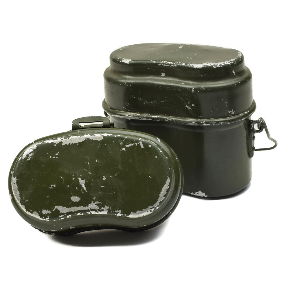 Äkta ungerska arméns mess kit. Aluminium Military Bowler Pot 2st Set