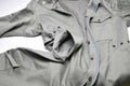 Äkta italienska arméomslag för militär grå övergripande jumpsuit zip-front ny
