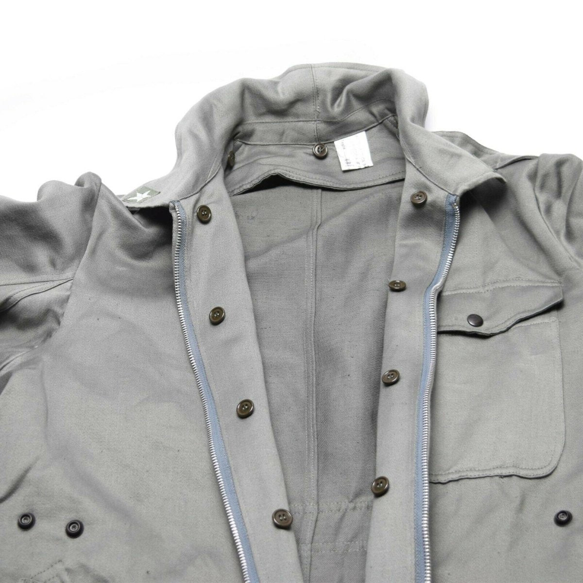 Äkta italienska arméomslag för militär grå övergripande jumpsuit zip-front ny