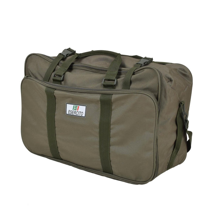 Äkta italiensk Army Duffel Bag 60l Esercito Logotyp Justerbara remmar Olive - GoMilitar