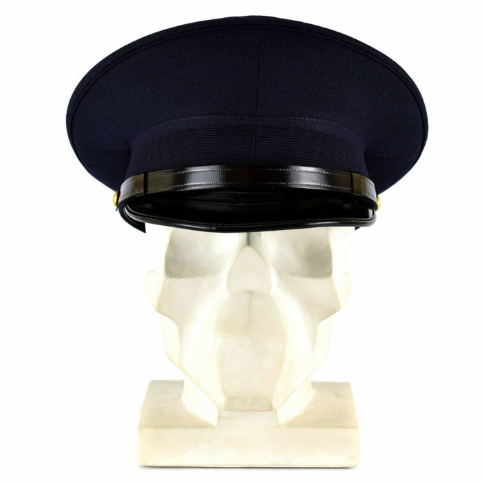 Äkta italiensk Army Peaked Cap Military Air Force Visir Foder Cap Blue - GoMilitar
