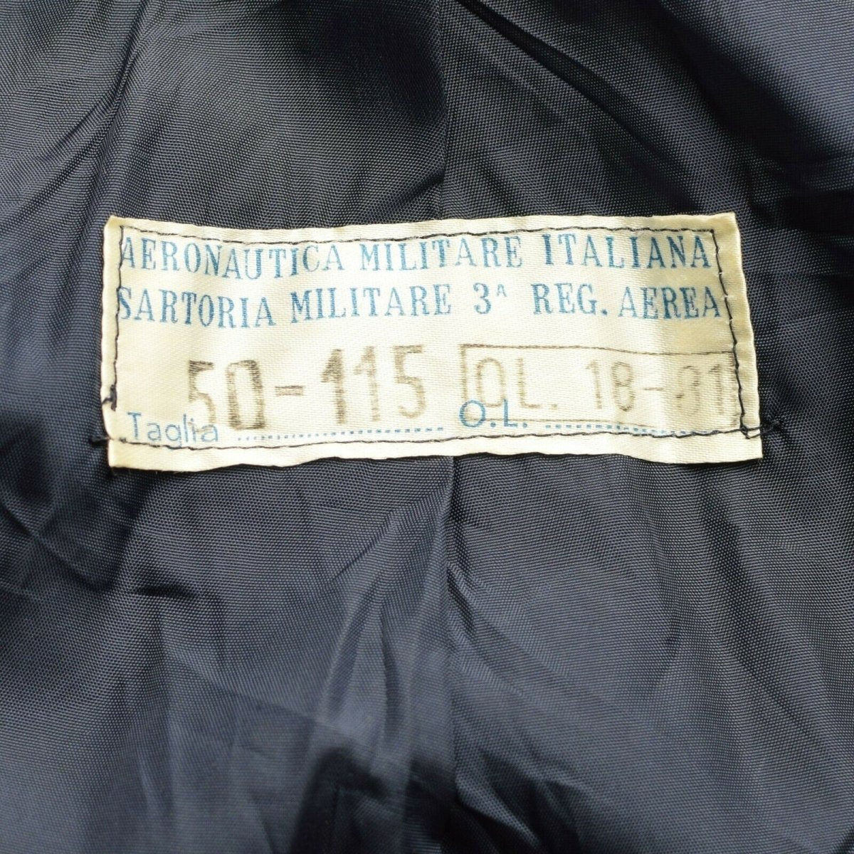 Äkta italiensk armé ull överrock blå militär officer flygvapen lång kappa