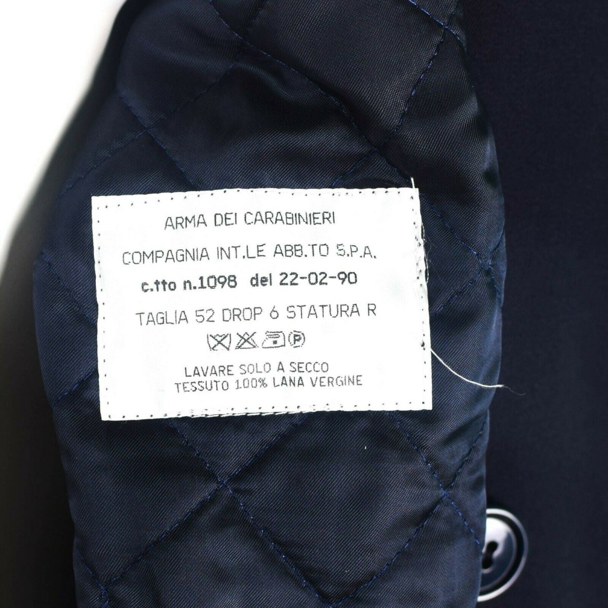 Äkta italienska militärpolisen Long Carbinieri Italy Trench Coat W Liner