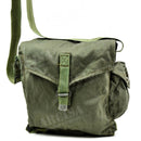 Vintage Polish military Soviet era OM-14 gas mask carrying bag with adjustable canvas shoulder strap pouch.