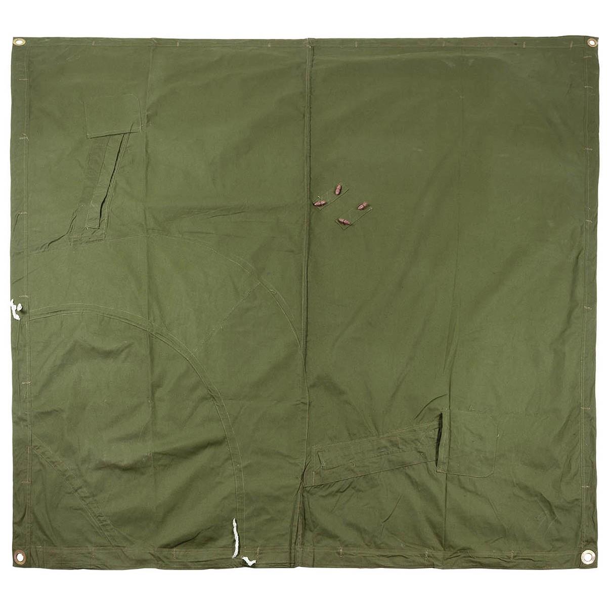 Äkta rumänska arméskyddvattentäta presenningstält oliv Poncho 180x180cm