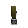 Äkta spanska armébältet Vintage Canvas Metal Buckle Formal Belt Military Issue