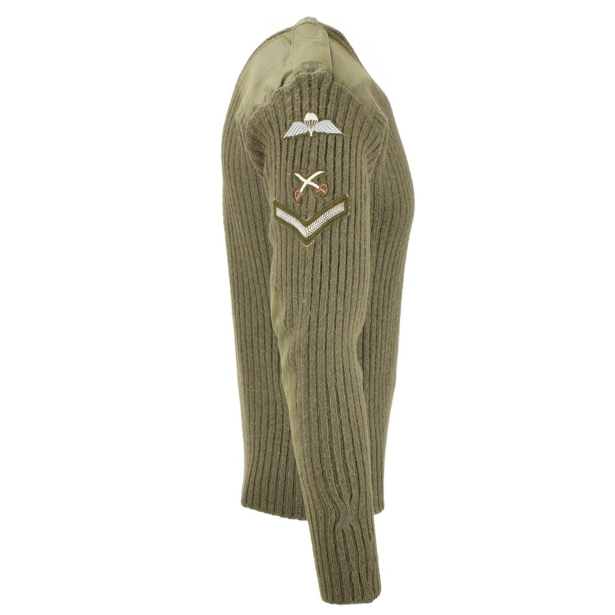 Äkta tröja British Army Pullover Commando Green Olive Wool Men Jumper