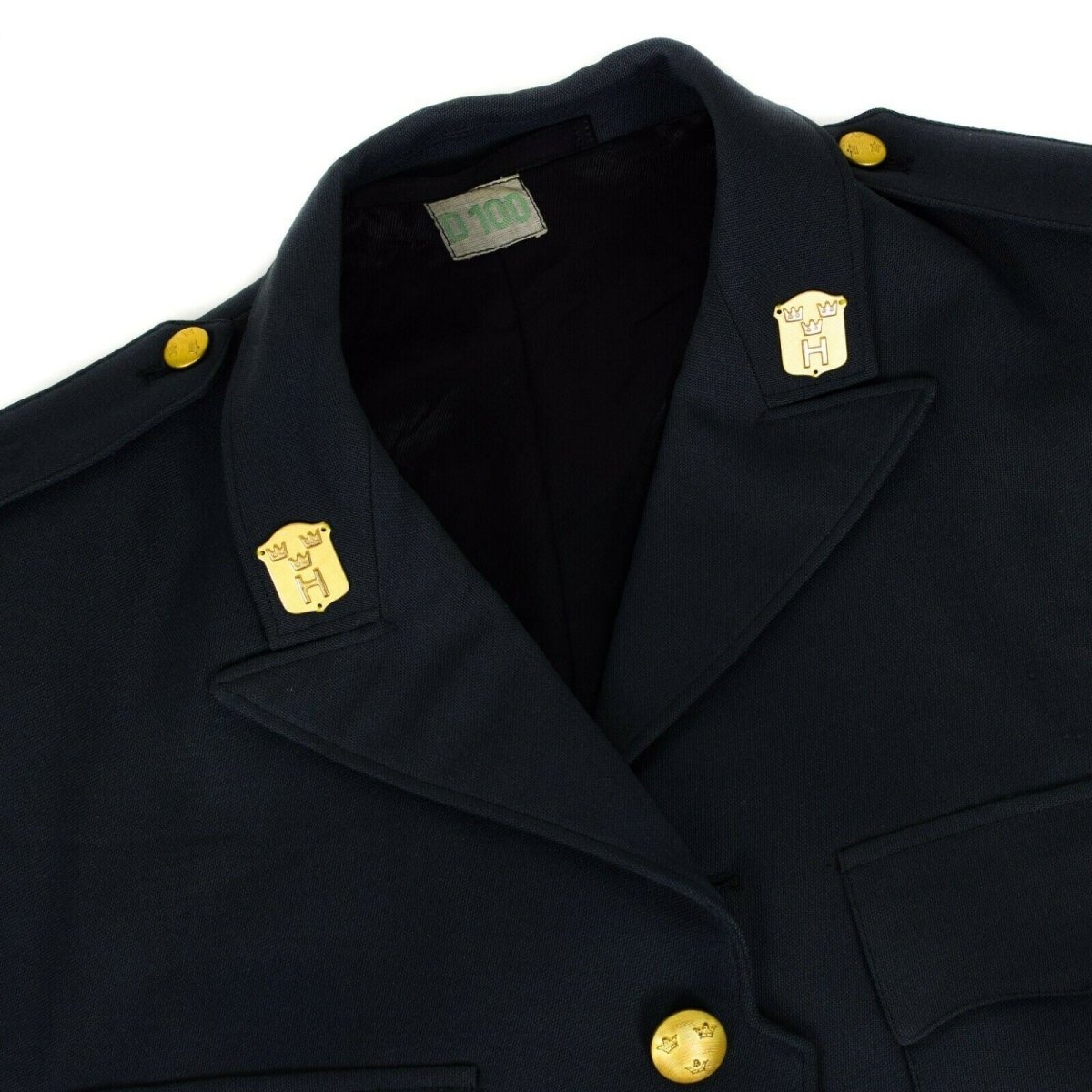 Äkta svenska armé infanteri blå parade uniform Sverige militär klänningjacka