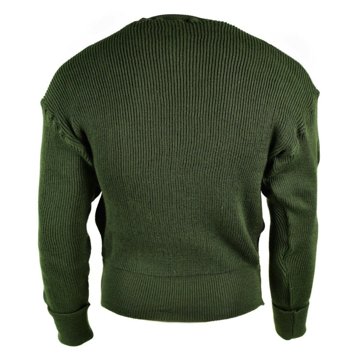Äkta svenska militära tröja jumper grön ulltröja full zip cardigan ny