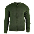 Äkta svenska militära tröja jumper grön ulltröja full zip cardigan ny