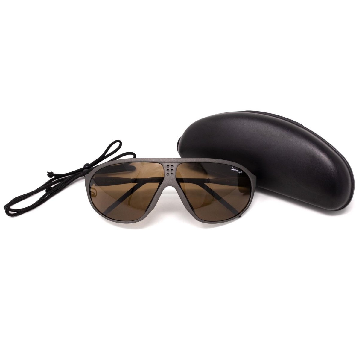 Äkta schweiziska armé Suvasol solglasögon Black W Case Mountain Alpine Glasses New