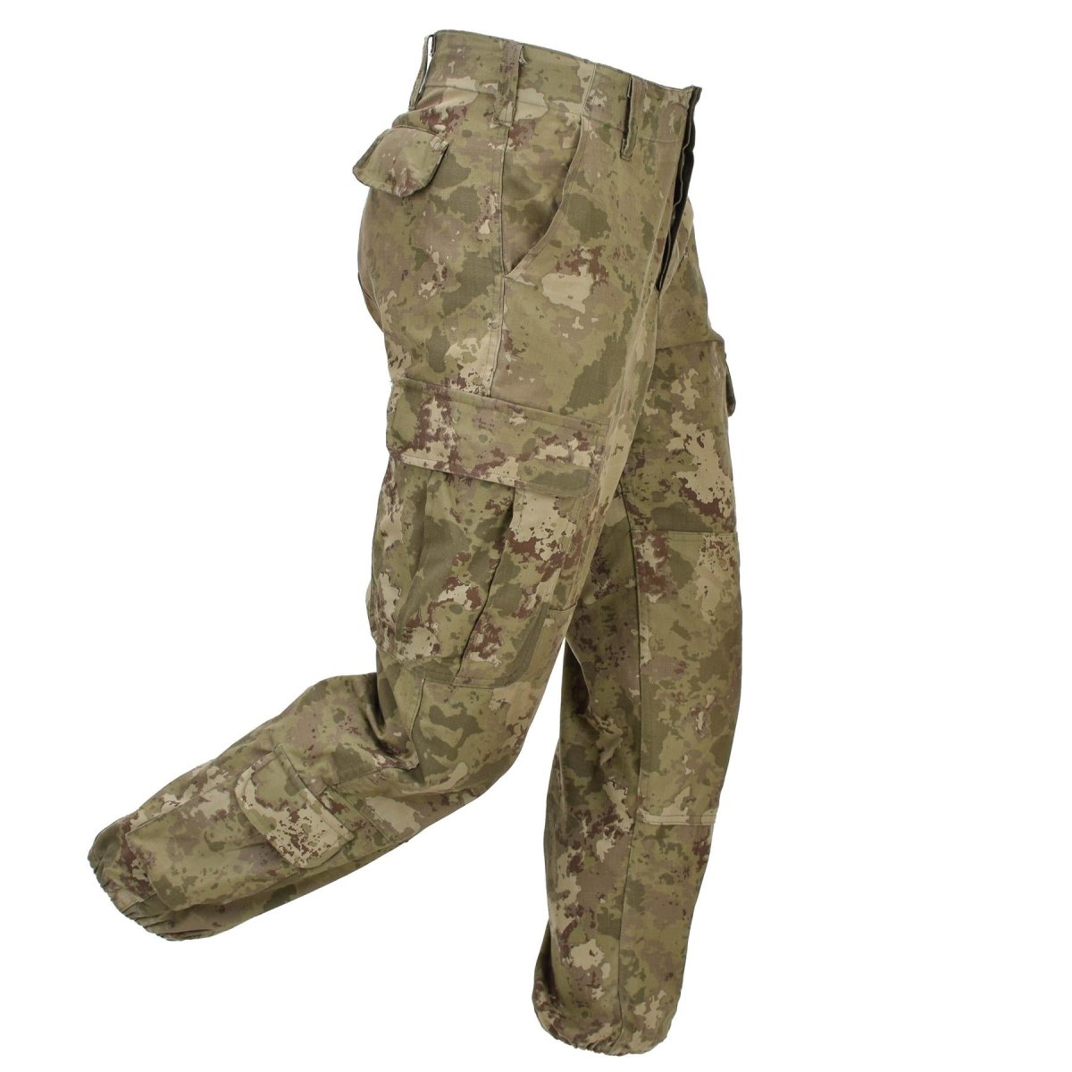 Äkta turkiska militära AG18 -fältbyxor RIPSTOP ELASTICATED ANKLES M2021 CAMO