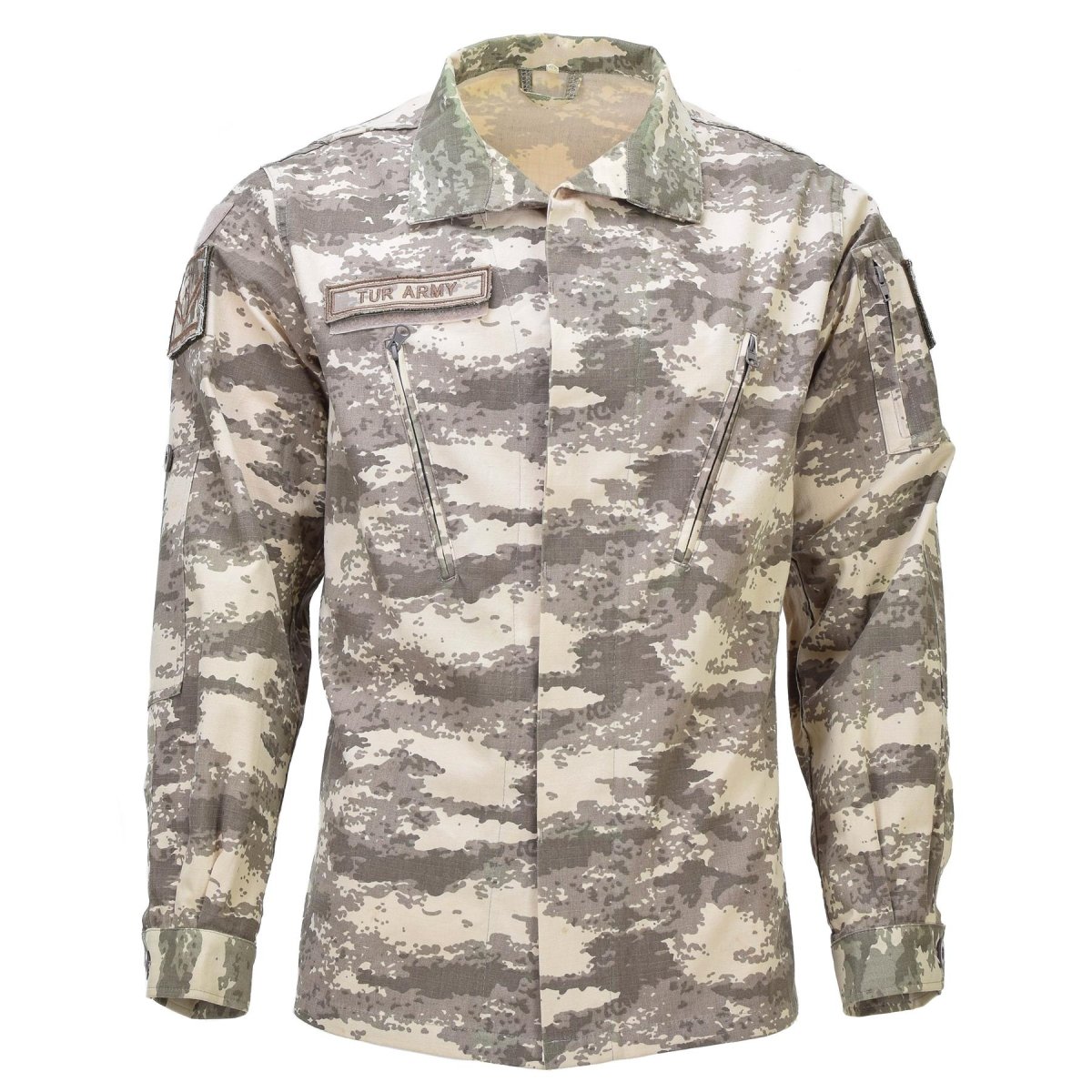 Äkta turkiska original enhetlig jacka ripstop armerade armbågar M2021 camo