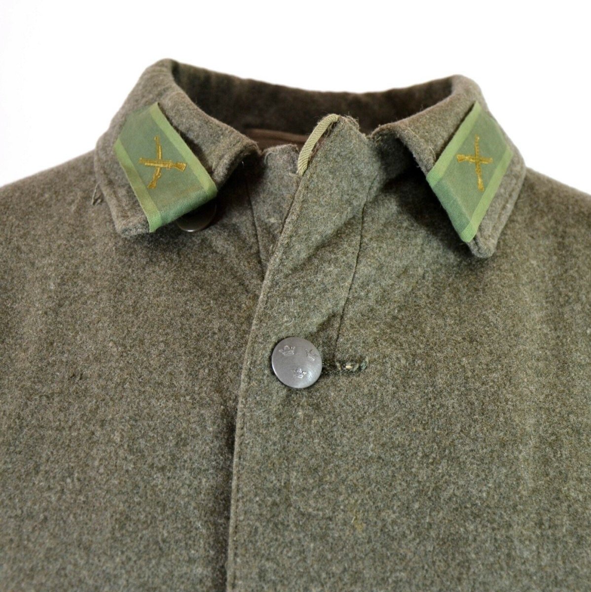 Äkta WWII Vintage Swedish Army Wool Uniform Jacket M39 1940's Military Grey