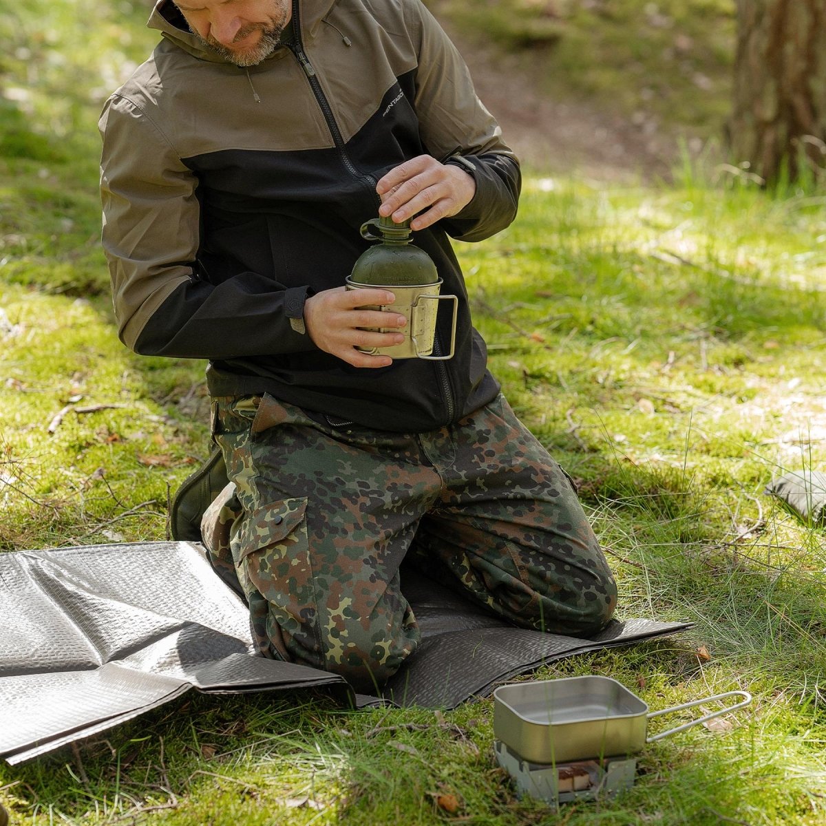 Tysk armébanor underlag Tarpaulin OD Militär vattentät tarp -dyna Ny