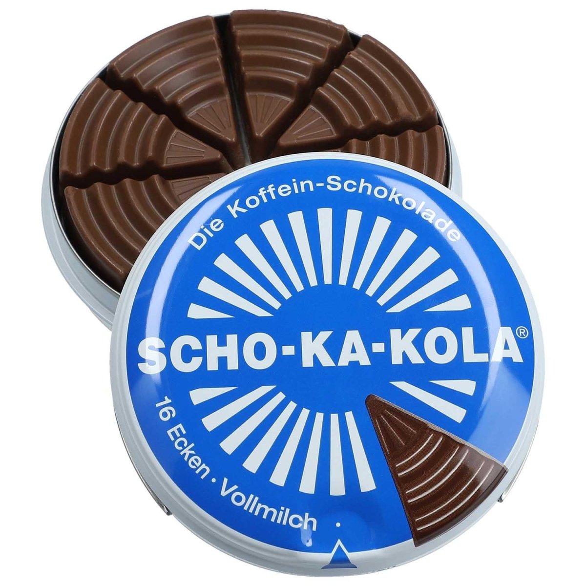 Tysk energi mjölkchoklad scho-ka-kola helmjölk 100 g tennburk blå
