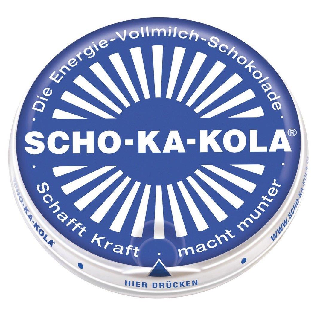 Tysk energi mjölkchoklad scho-ka-kola helmjölk 100 g tennburk blå