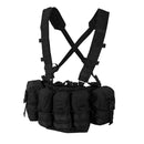 Black Helikon-tex Guardian chest rig vest with adjustable shoulder straps and multiple MOLLE pouches for tactical gear storage