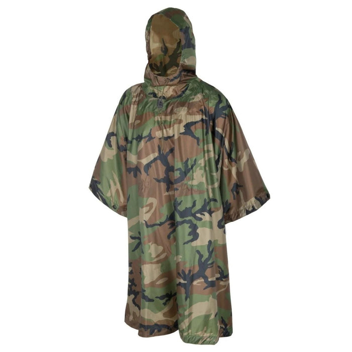 Helikon - Tex U.S. Army Model Poncho Vattentät Tactical Rain Gear Woodland Camo - GoMilitar