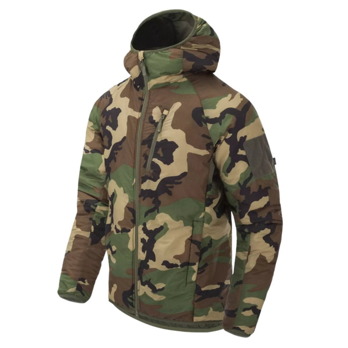 Helikon - Tex Wolfhound Hoodie Jacka Nylon Windpack Isolerad Woodland Camo - GoMilitar