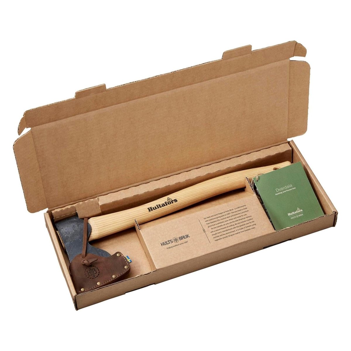 HULTAFORS Dvardala Jaktyxa Kolstål Hickory Wood Handtag Yxa