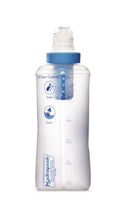 Katadyn BeFree 0.6L water bottle filter with blue cap and EZ-Clean membrane filtration system on white background
