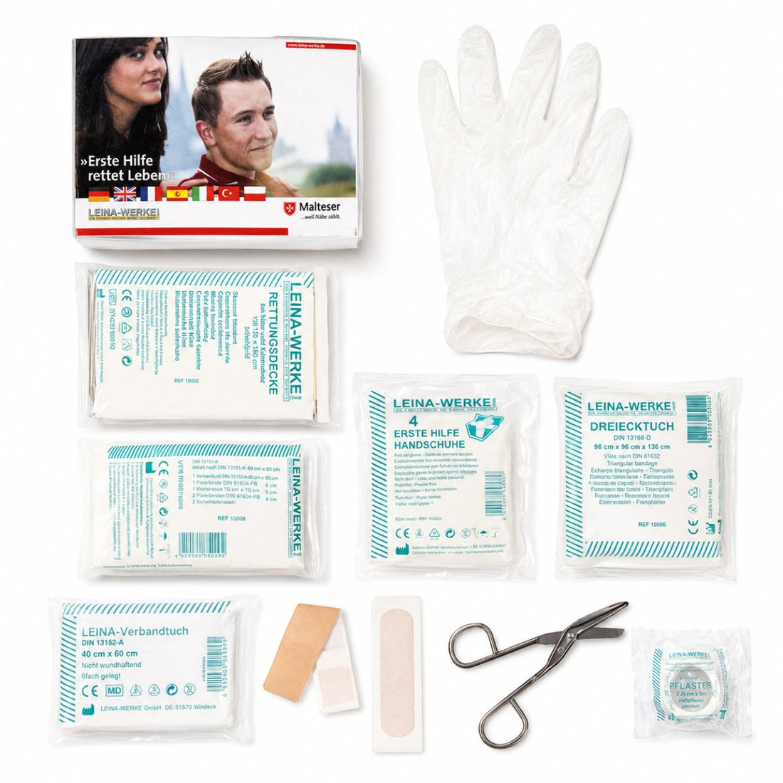 Leina-Werke Första Hjälpen Set 25 delar Small Emergency Travel Camping Survival Kit