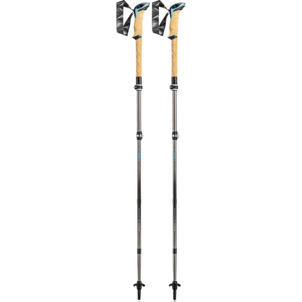 LEKI Cressida FX Carbon Trekking Stavar, hopfällbara vandringspar för kvinnor 100-120 cm