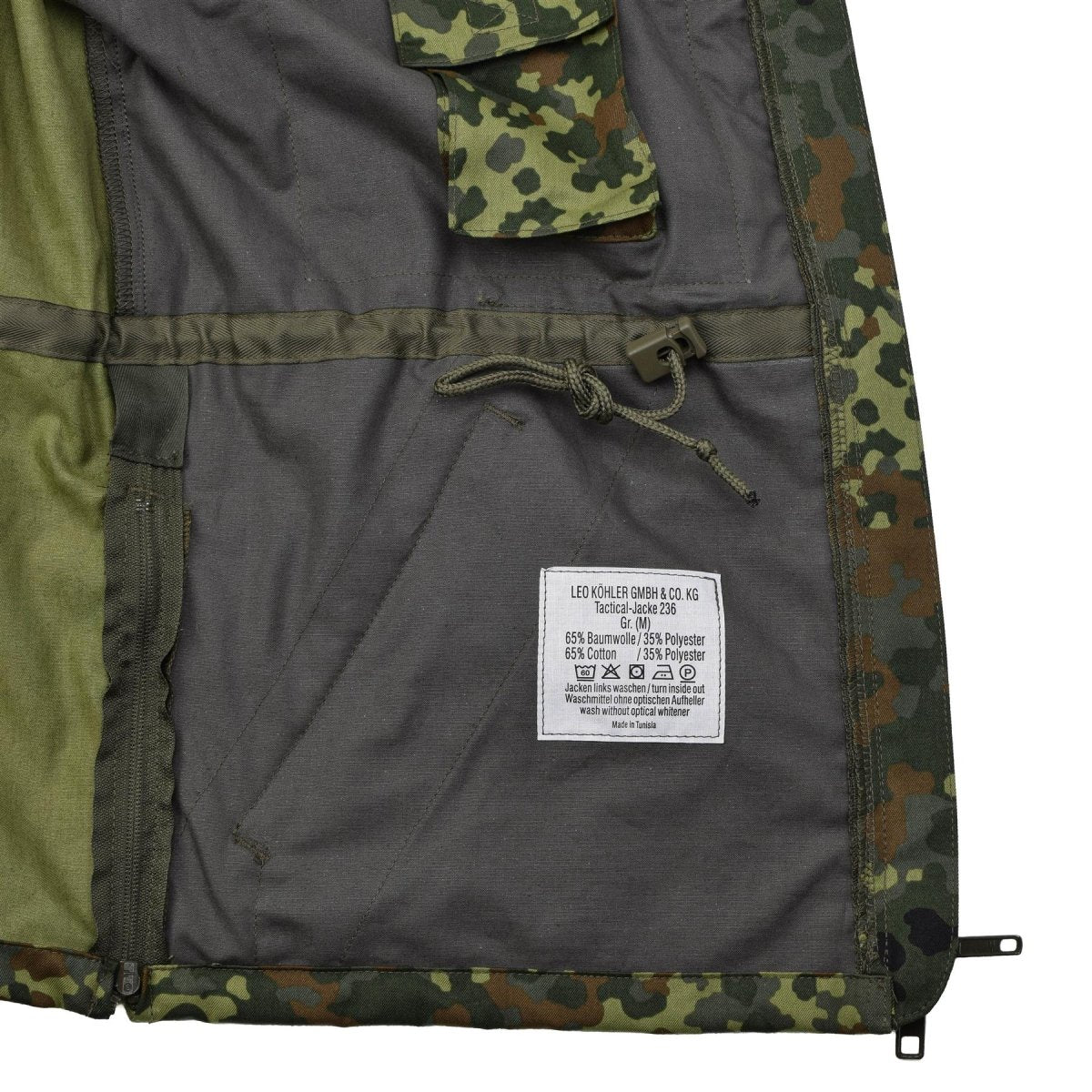 Leo Kohler Army Tactical Flectarn Camo Jacket dragkedja fältet Combat justerbar