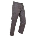 Men's gray military cargo pants with multiple pockets, durable cotton fabric, and a relaxed fit for versatile wear.