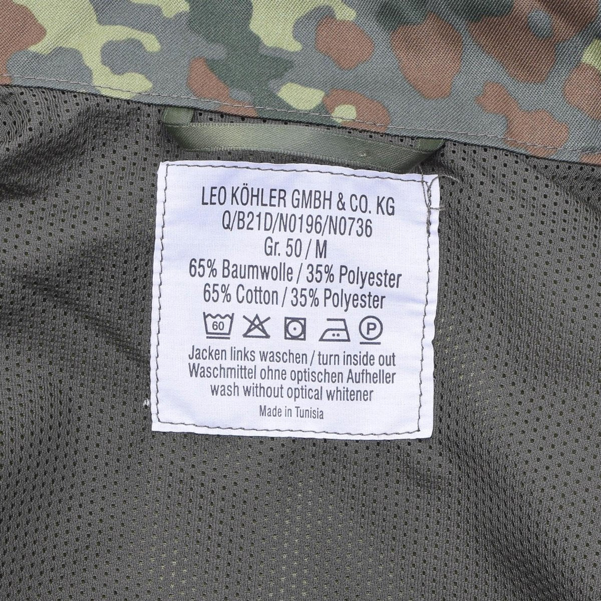 Leo Kohler Military Combat Tactical Jacket Lättvikt Field Flecktarn Camo