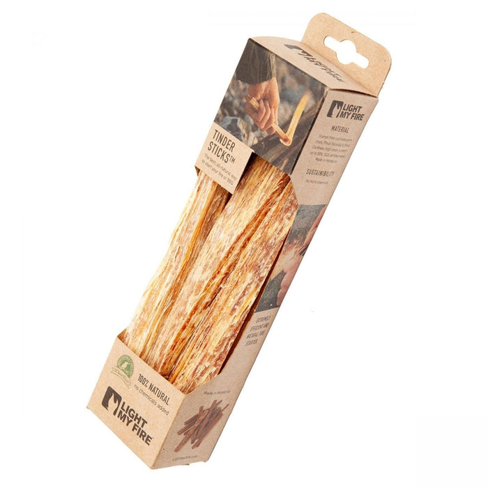 Light My Fire naturliga tinder sticks eldstartare med högt hartsinnehåll för enkel, kemikaliefri eldning utomhus.