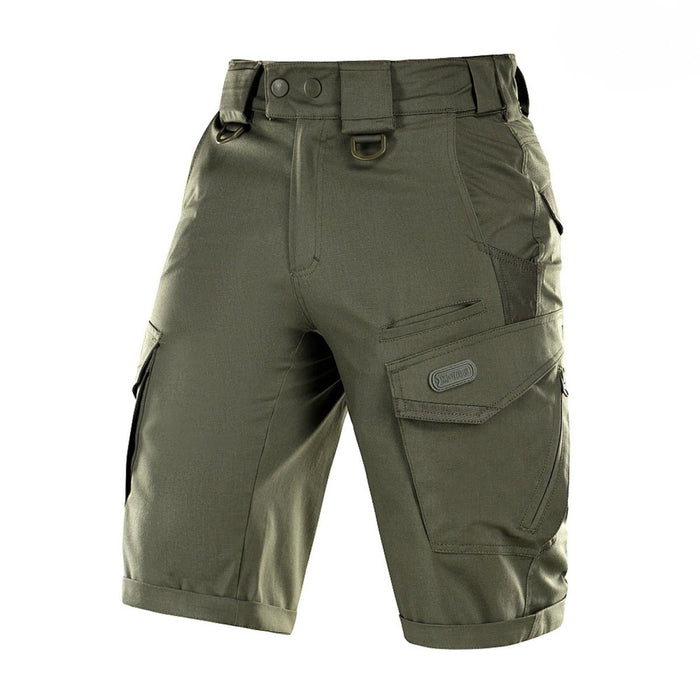 Olivgröna M-TAC ripstop cargo bermudashorts av militär kvalitet med dragkedja och fickor för män