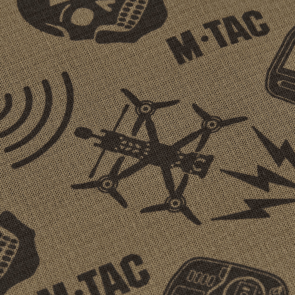 M-TAC Microfleece Hals Damask Drone Mönster Tactical Outdoor Scarf Tan