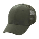 Olive green M-TAC military-style baseball cap with mesh back and adjustable strap for lightweight comfort and ventilation